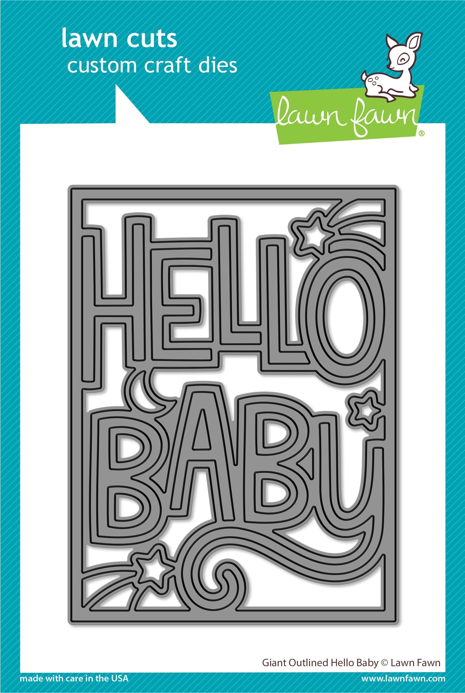 giant outlined hello baby