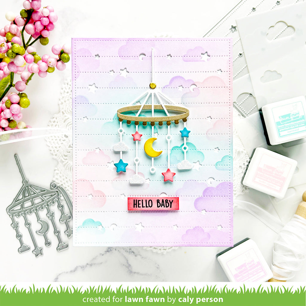 dotted moon and stars backdrop: landscape